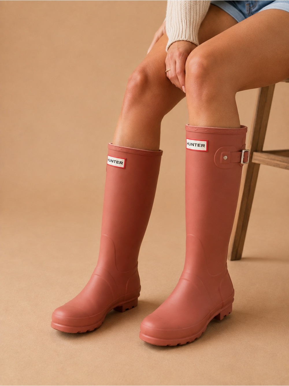 Hunter Original Kids Tall Rain Boots Terracotta Pink EU 37 | Kids 5 | Women’s 6 - Picture 5 of 6
